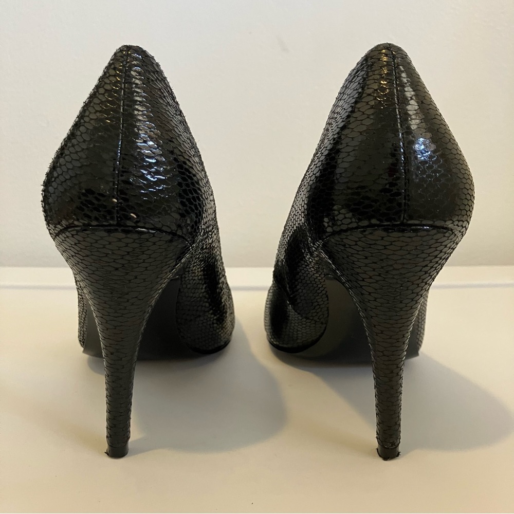 Calvin Klein Salina Python Print Black Heels 6.5 - image 3